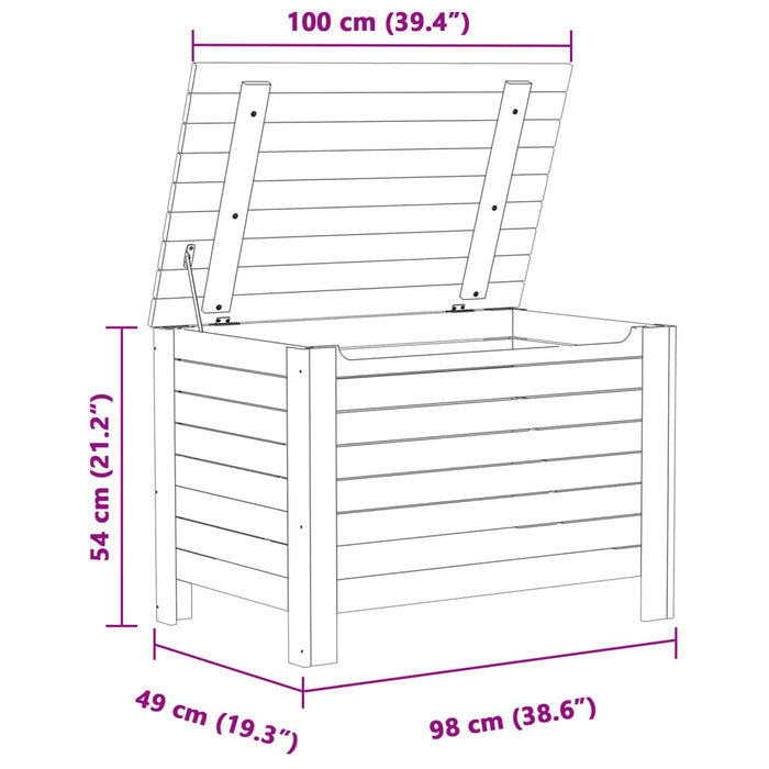 Cutie de depozitare cu capac "RANA" 100x49x54cm, lemn masiv pin - WALTI WALTI