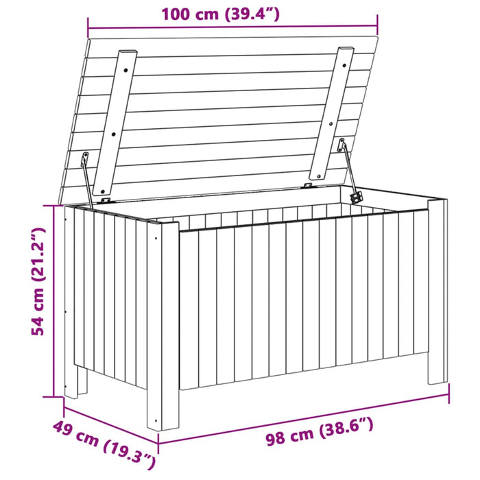 Cutie depozitare capac "RANA", alb, 100x49x54cm, lemn masiv pin - WALTI WALTI