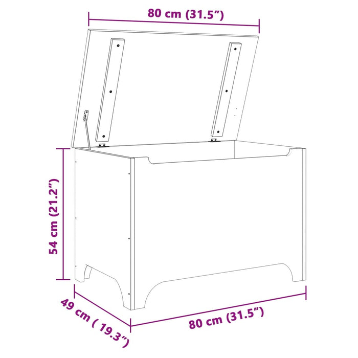 Cutie depozitare capac "RANA", alb, 80x49x54 cm, lemn masiv pin - WALTI WALTI