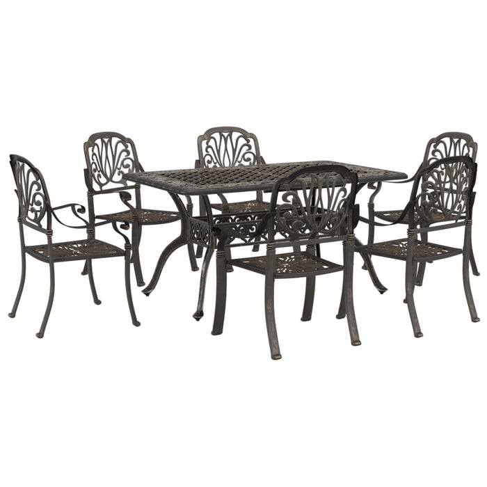 Set mobilier de grădină, 7 piese, bronz, aluminiu turnat WALTI