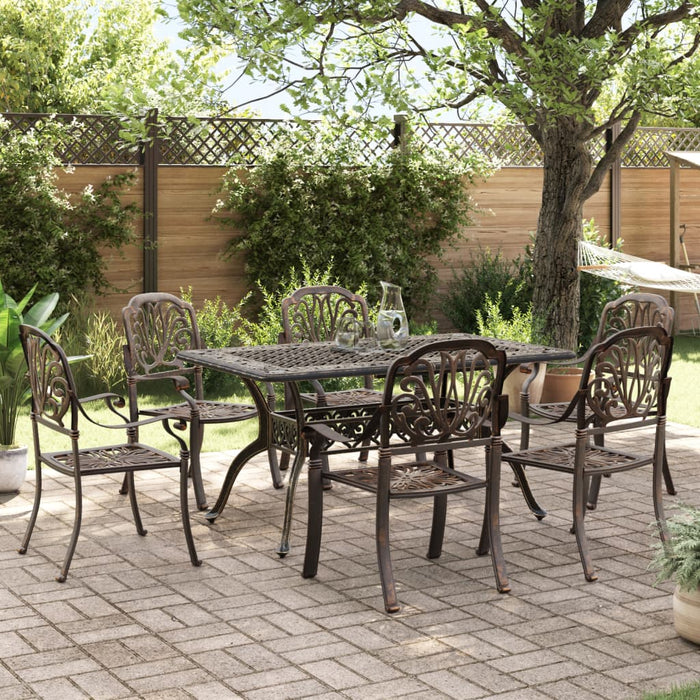 Set mobilier de grădină, 7 piese, bronz, aluminiu turnat WALTI