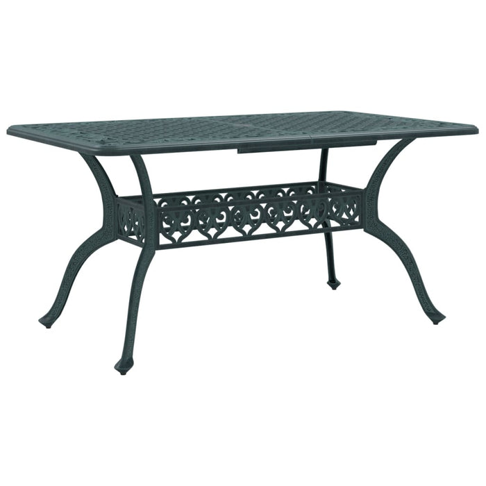 Set mobilier de grădină, 7 piese, verde, aluminiu turnat WALTI