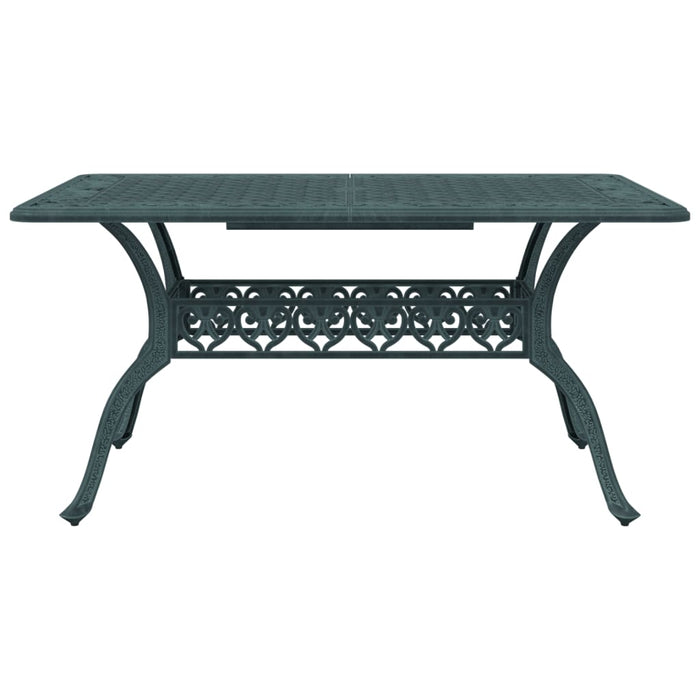Set mobilier de grădină, 7 piese, verde, aluminiu turnat WALTI