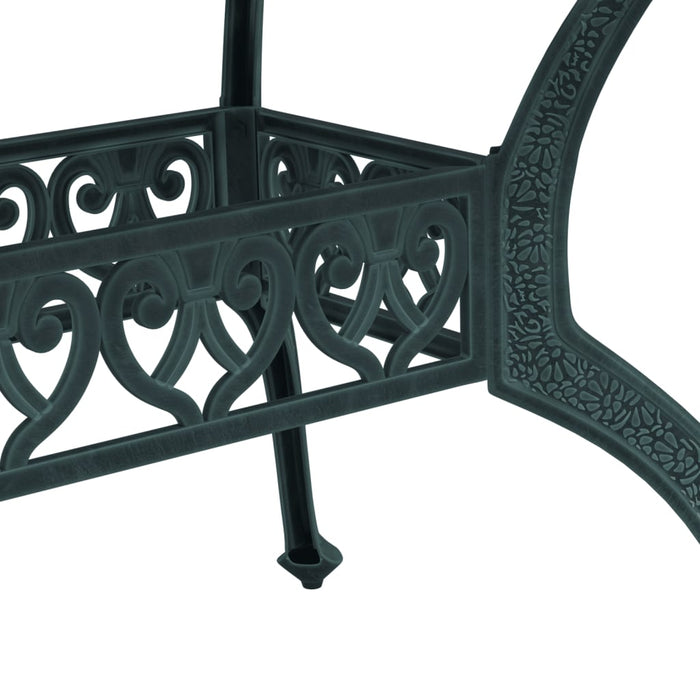 Set mobilier de grădină, 7 piese, verde, aluminiu turnat WALTI