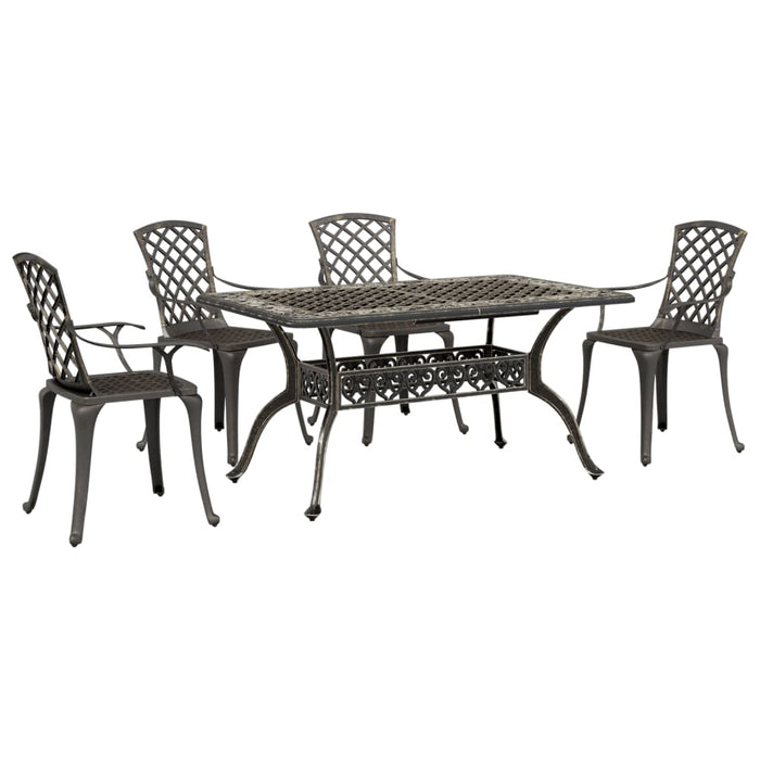 Set mobilier de grădină, 5 piese, bronz, aluminiu turnat WALTI