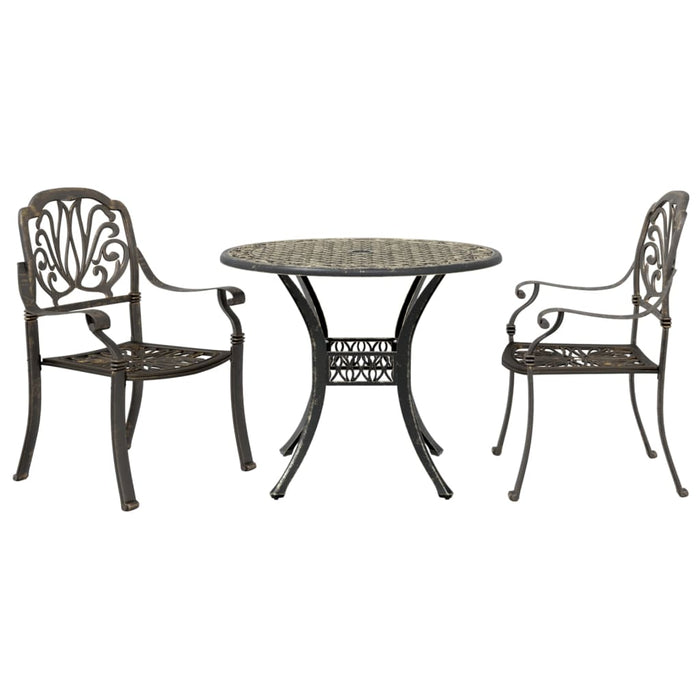 Set mobilier bistro, 3 piese, bronz, aluminiu turnat - WALTI WALTI