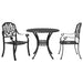 Set mobilier bistro, 3 piese, negru, aluminiu turnat - WALTI WALTI