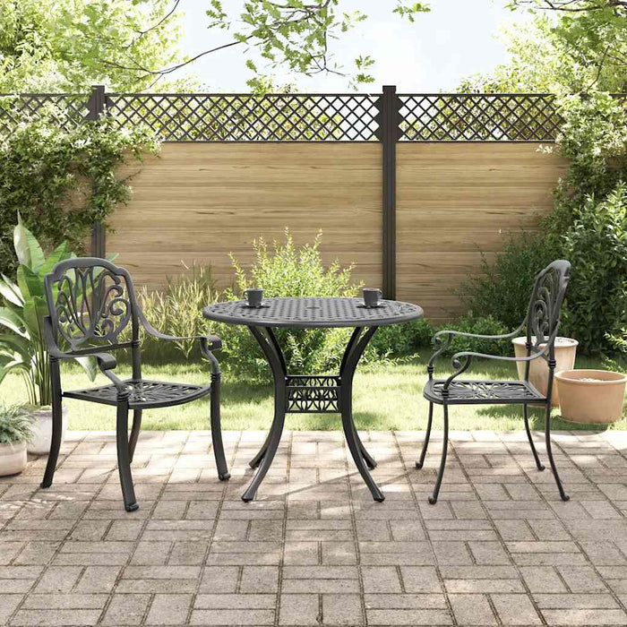 Set mobilier bistro, 3 piese, negru, aluminiu turnat - WALTI WALTI