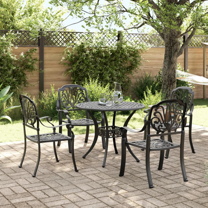 Set mobilier de grădină, 5 piese, negru, aluminiu turnat - WALTI WALTI