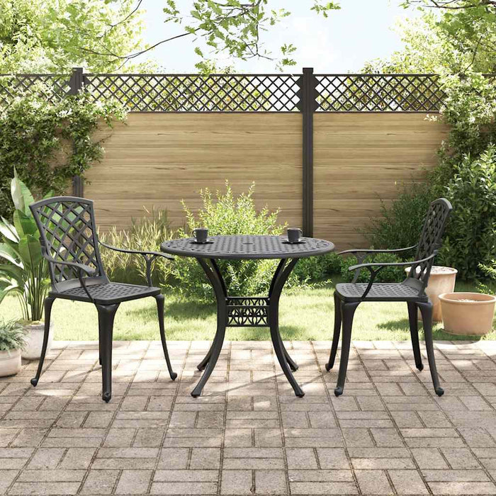 Set mobilier bistro, 3 piese, negru, aluminiu turnat - WALTI WALTI