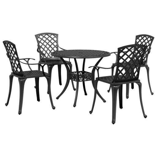 Set mobilier de grădină, 5 piese, negru, aluminiu turnat - WALTI WALTI
