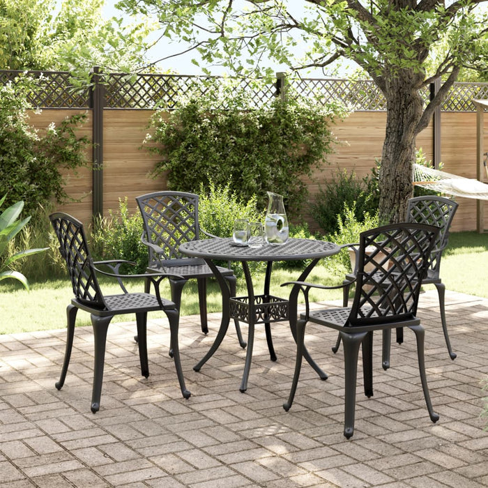 Set mobilier de grădină, 5 piese, negru, aluminiu turnat - WALTI WALTI