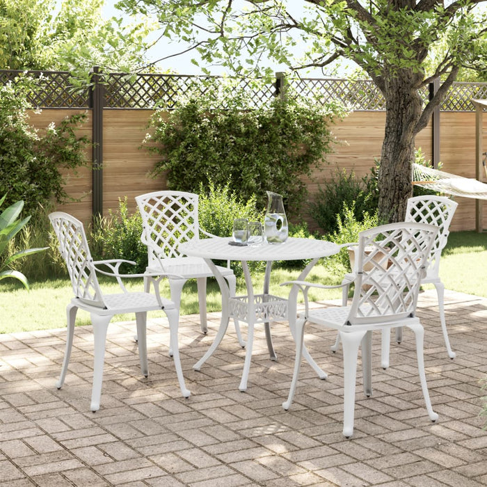 Set mobilier de grădină, 5 piese, alb, aluminiu turnat WALTI