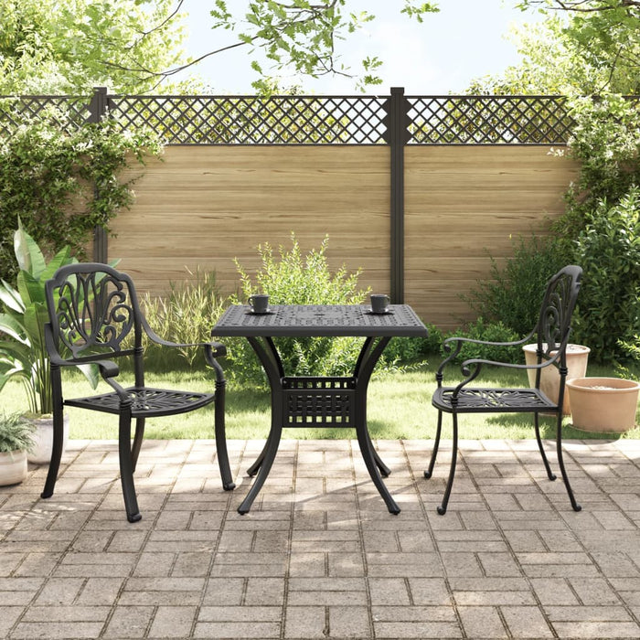 Set mobilier bistro, 3 piese, negru, aluminiu turnat WALTI