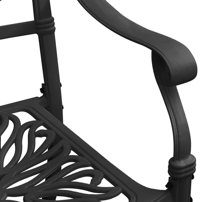 Set mobilier bistro, 3 piese, negru, aluminiu turnat WALTI