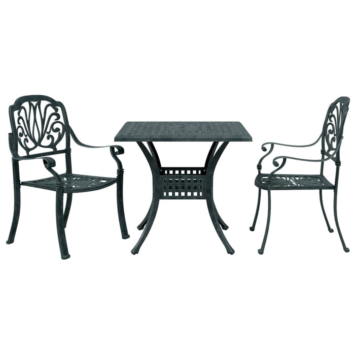 Set bistro din 3 piese, cadru din aluminiu, Verde WALTI