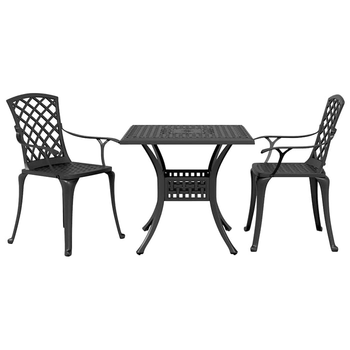 Set mobilier bistro, 3 piese, negru, aluminiu turnat - WALTI WALTI