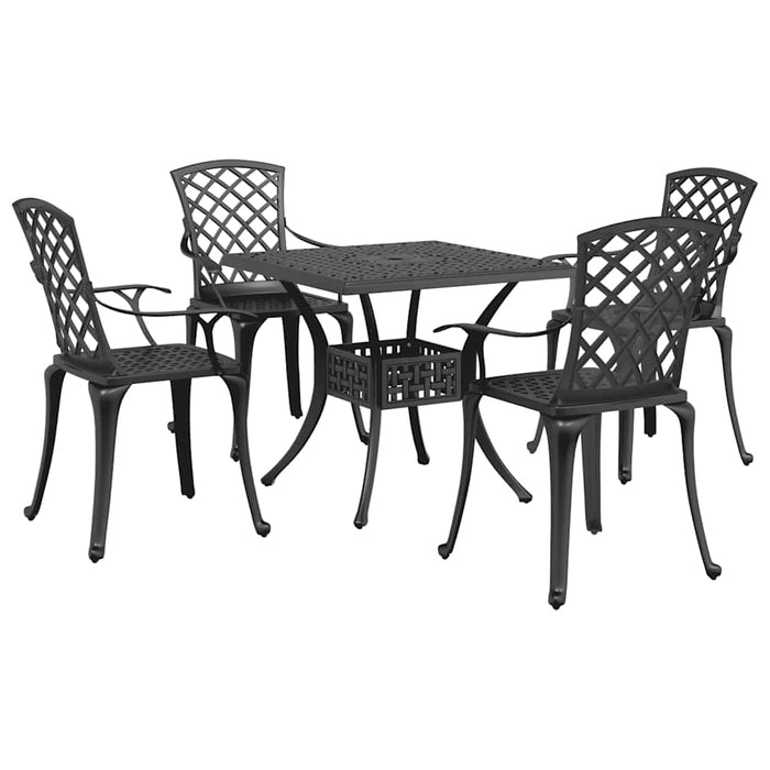 Set mobilier de grădină, 5 piese, negru, aluminiu turnat - WALTI WALTI