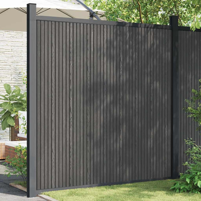 Panouri de gard, gri, 180x186 cm, WPC - WALTI WALTI