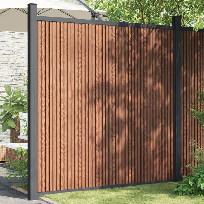 Panouri de gard, maro, 180x186 cm, WPC - WALTI WALTI