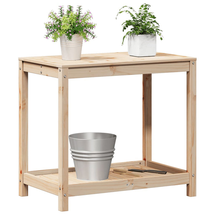 Masă de plantare cu poliță, 82,5x50x75 cm, lemn masiv de pin WALTI