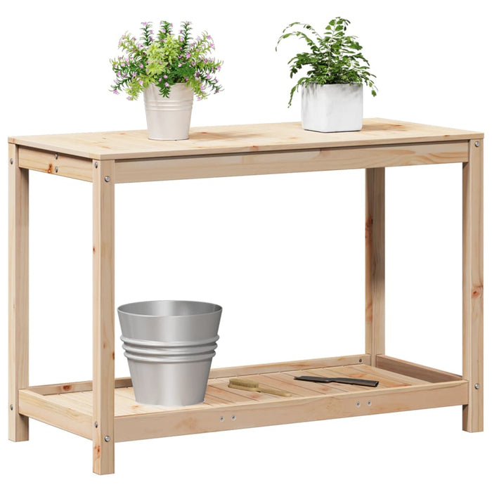 Masă de plantare cu poliță, 108x50x75 cm, lemn masiv de pin - WALTI WALTI