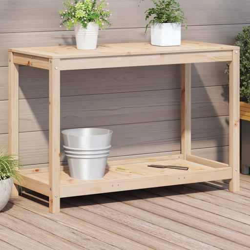 Masă de plantare cu poliță, 108x50x75 cm, lemn masiv de pin - WALTI WALTI