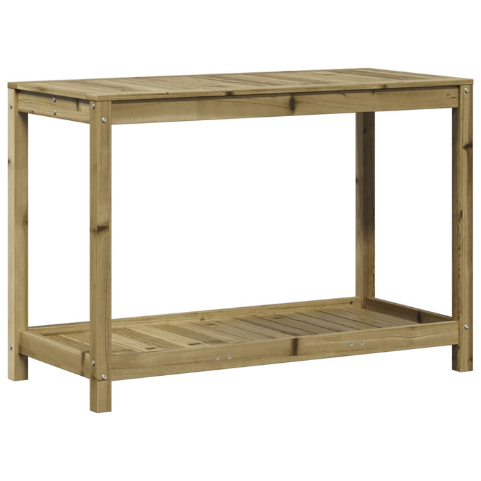 Masă de plantare cu raft, 108x50x75 cm, lemn de pin tratat WALTI