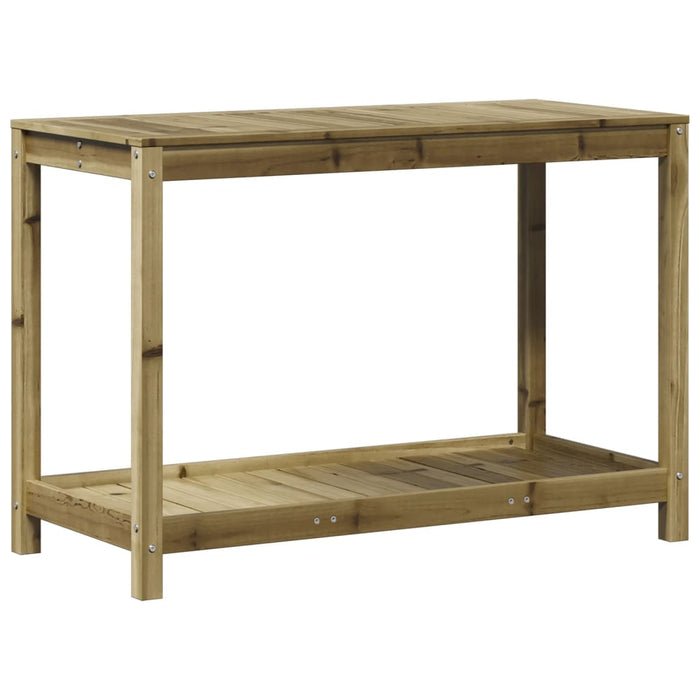 Masă de plantare cu raft, 108x50x75 cm, lemn de pin tratat WALTI