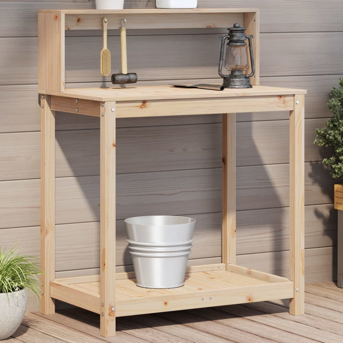 Masă de plantare cu rafturi, 82,5x50x109,5 cm, lemn masiv pin WALTI