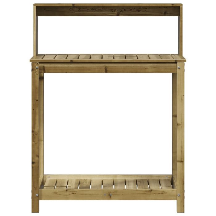 Masă de plantare cu rafturi, 82,5x50x109,5 cm, lemn pin tratat WALTI