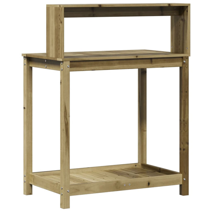 Masă de plantare cu rafturi, 82,5x50x109,5 cm, lemn pin tratat WALTI