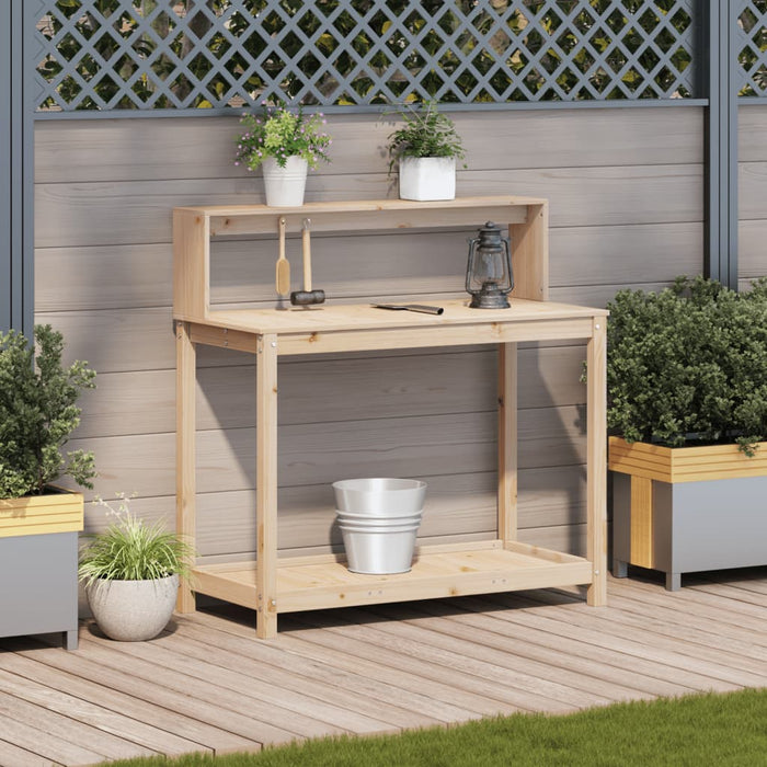 Masă de plantare cu rafturi, 108x50x109,5 cm, lemn masiv pin - WALTI WALTI