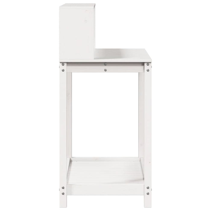 Masă de plantare cu rafturi alb 108x50x109,5 cm lemn masiv pin WALTI