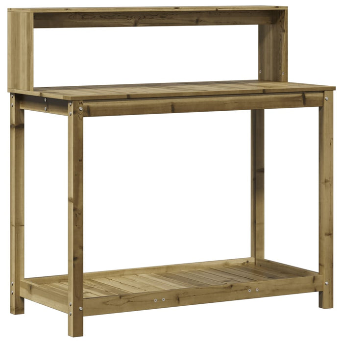 Masă de plantare cu rafturi, 108x50x109,5 cm, lemn pin tratat WALTI
