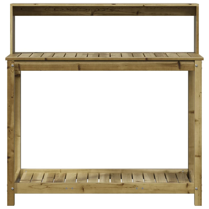 Masă de plantare cu rafturi, 108x50x109,5 cm, lemn pin tratat WALTI