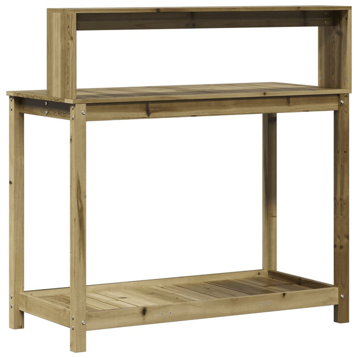 Masă de plantare cu rafturi, 108x50x109,5 cm, lemn pin tratat WALTI