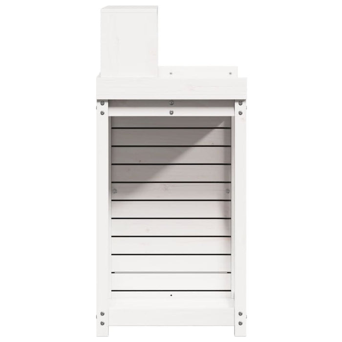 Masă de plantare cu rafturi alb 82,5x50x109,5 cm lemn masiv pin - WALTI WALTI