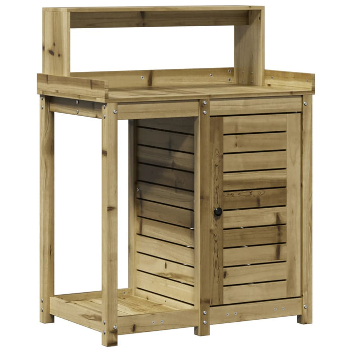 Masă de plantare cu rafturi, 82,5x50x109,5 cm, lemn pin tratat WALTI