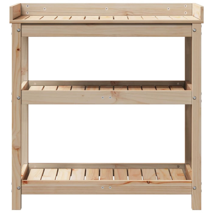 Masă de plantare cu rafturi, 82,5x45x86,5 cm, lemn masiv pin WALTI