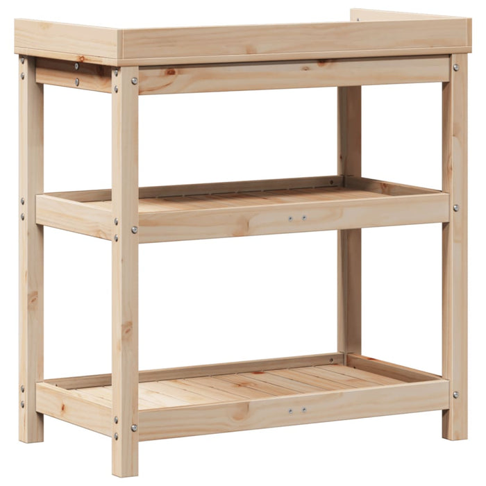 Masă de plantare cu rafturi, 82,5x45x86,5 cm, lemn masiv pin WALTI