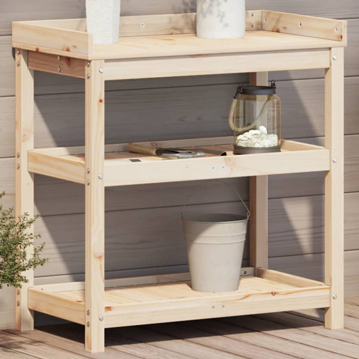 Masă de plantare cu rafturi, 82,5x45x86,5 cm, lemn masiv pin WALTI