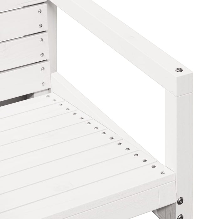 Set mobilier de grădină, 3 piese, alb, lemn masiv de pin - WALTI WALTI