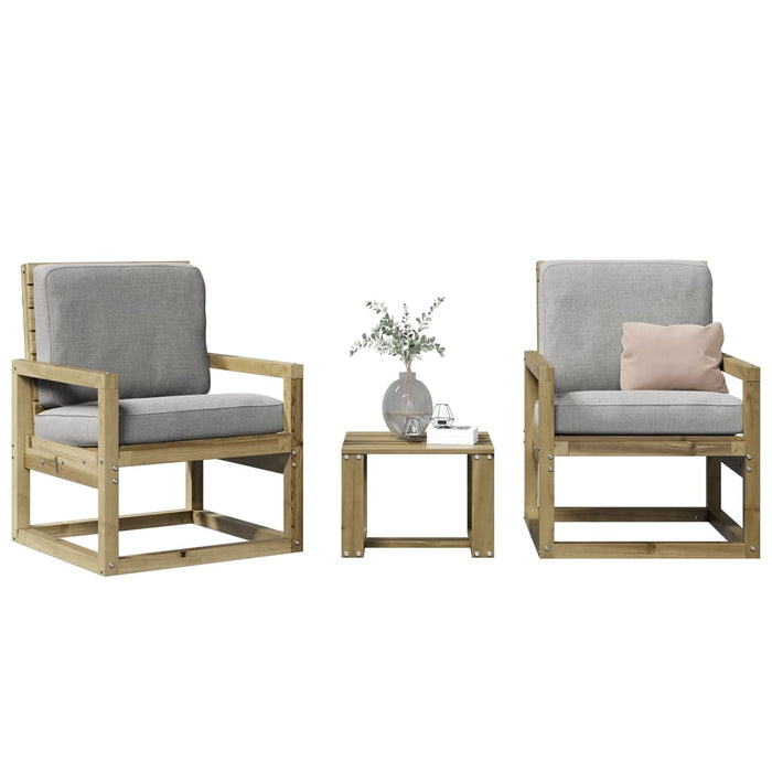 Set mobilier de grădină, 3 piese, lemn de pin impregnat - WALTI WALTI