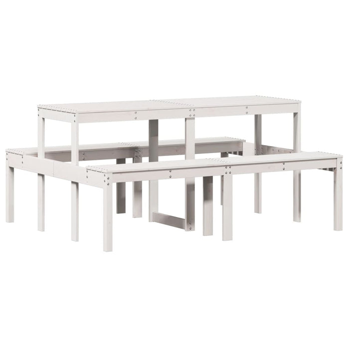 Masă de picnic, alb, 160x134x75 cm, lemn masiv de pin - WALTI WALTI