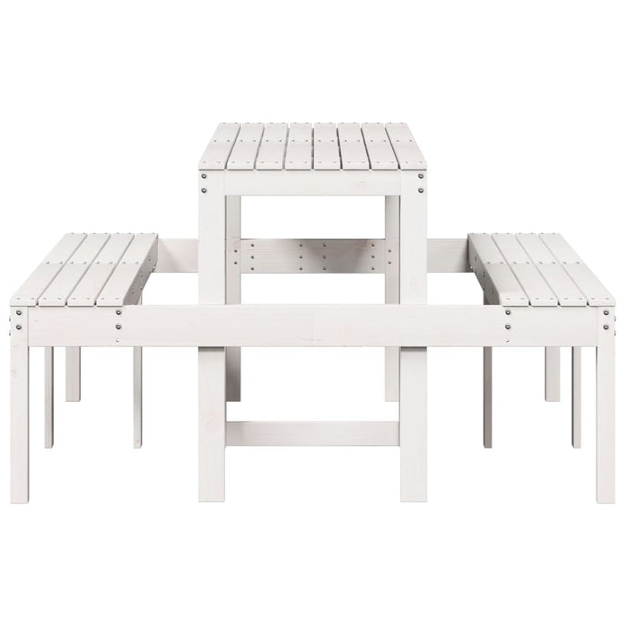 Masă de picnic, alb, 160x134x75 cm, lemn masiv de pin - WALTI WALTI
