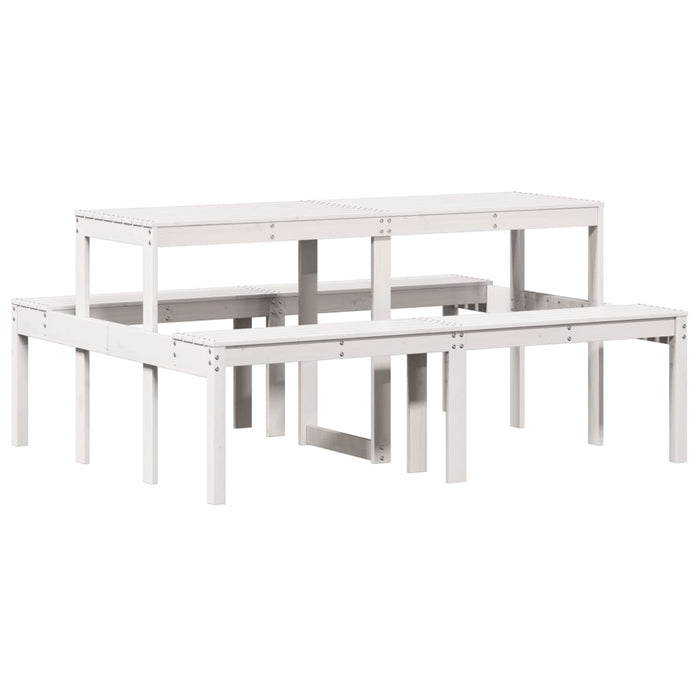 Masă de picnic, alb, 160x134x75 cm, lemn masiv de pin - WALTI WALTI