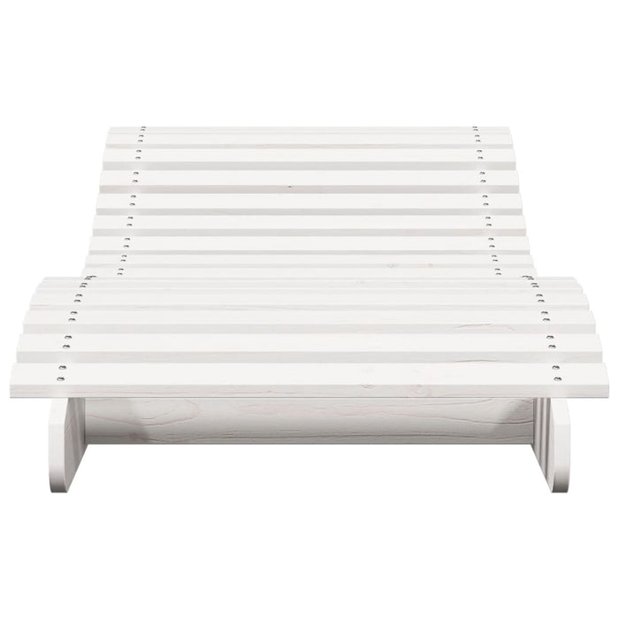 Șezlong, alb, 205x70x31,5 cm, lemn masiv de pin - WALTI WALTI