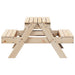 Masă de picnic cu groapă de nisip pentru copii, lemn masiv pin - WALTI WALTI