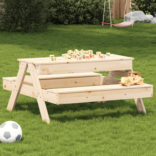 Masă de picnic cu groapă de nisip pentru copii, lemn masiv pin - WALTI WALTI